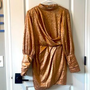Leopard print monochromatic bronze dress.   Size M